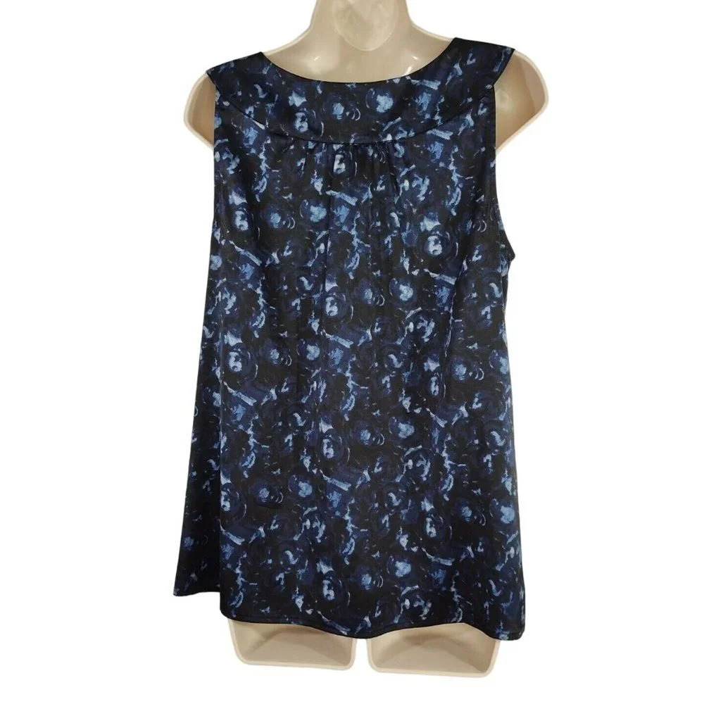 Ann Taylor Loft Blue Sleeveless Tank Top Women Size M Career Shell Work Layering - Picture 3 of 5